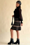 Pleated mini skirt with rectangle prints