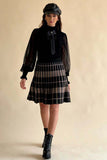 Pleated mini skirt with rectangle prints