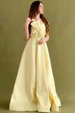 Fyonka one shoulder lemon maxi dress