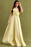 Fyonka one shoulder lemon maxi dress