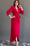 Red crystal wrap dress