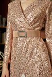 Two-tone sugar sequin evening dress, gold