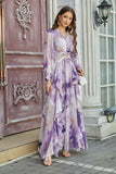 Lavender ruffled maxi dress