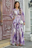 Lavender ruffled maxi dress