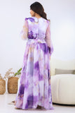 Lavender ruffled maxi dress