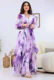 Lavender ruffled maxi dress