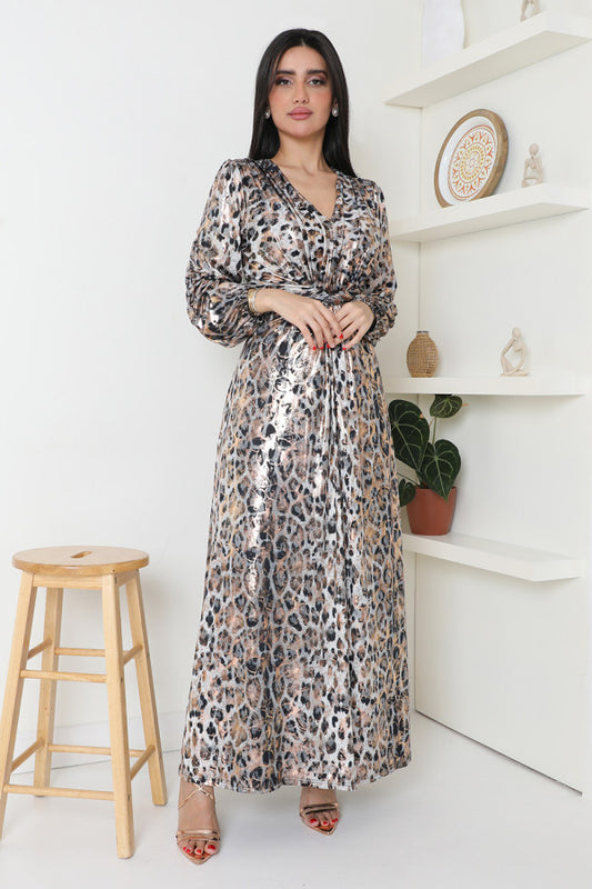 Leopard print long dress