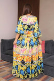 Multicolored spring maxi dress 