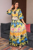 Multicolored spring maxi dress 