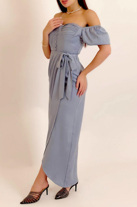 Soft satin dress with a modern, elegant cut