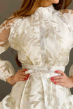 فستان جاكار ماكسي مشجر شفاف