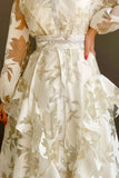 Sheer floral jacquard maxi dress