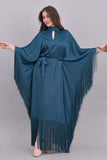 Turquoise Batwing frilled dress