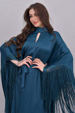 Turquoise Batwing frilled dress