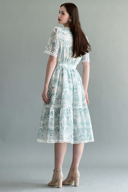 Classic dress made of polyurethane, light green