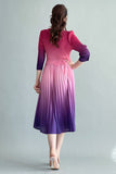 فستان قصير بلاسيه بتصميم بليزر لون فوشي