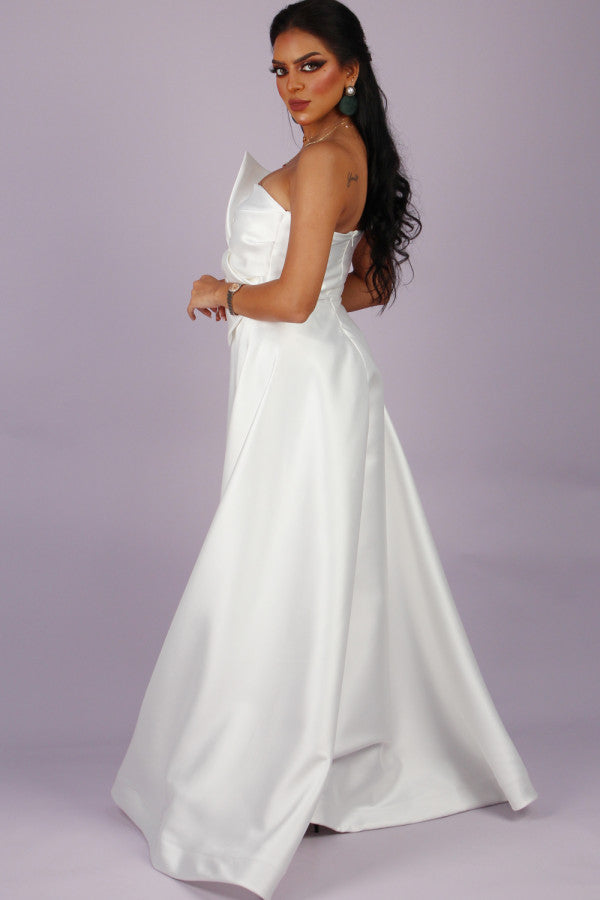 Fyonka one shoulder white maxi dress