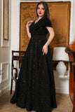 Evening dress with off-shoulder design, black