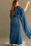 Cape style satin dress