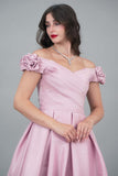 Mid-length tufted dress, pink color