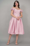 Mid-length tufted dress, pink color