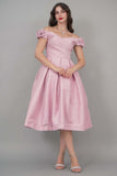 Mid-length tufted dress, pink color