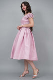 Mid-length tufted dress, pink color