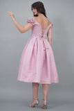 Mid-length tufted dress, pink color