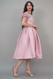 Mid-length tufted dress, pink color