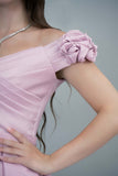 Mid-length tufted dress, pink color