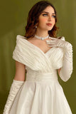 Elegant evening dress - white linen