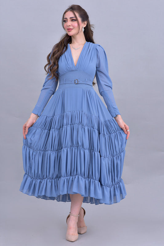 Solid color dress, sky blue
