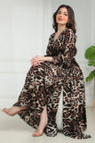 Tiger long dress with slit