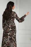 Tiger long dress with slit