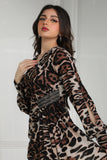 Tiger long dress with slit