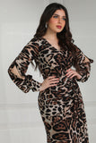 Tiger long dress with slit