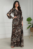 Tiger long dress with slit