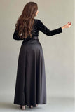 Black sequined v-neck dress