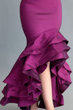 Evening dress with asymmetrical layered design