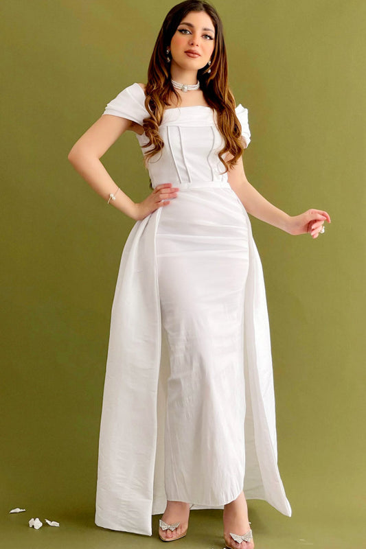 White taffeta dress