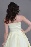 Short evening dress with embroidered bow, yellow