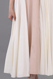 Beige pleated maxi dress