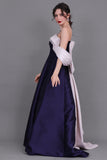 Mikado taffeta evening dress with a bow at the back