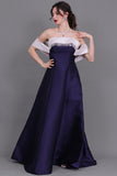 Mikado taffeta evening dress with a bow at the back