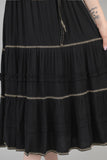 Black midi maxi dress with belt