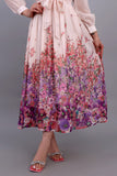 Mauve floral print cloche dress