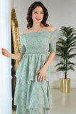 Green tiered dress