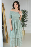 Green tiered dress