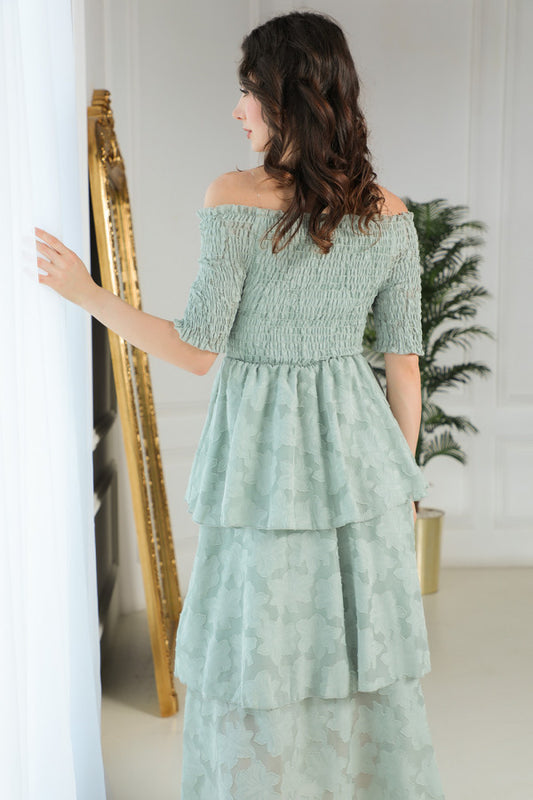 Green tiered dress