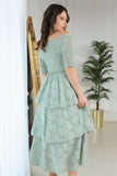 Green tiered dress